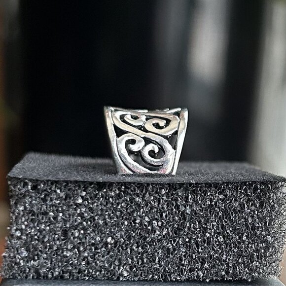 New Sterling Silver 925 Swirl Band Ring Wide Size 8 - Picture 6 of 7